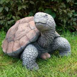 Large Stone Cast Lifesize Tortoise Garden Ornament, UK Made, Dgs Statues - thumbnail 1