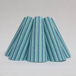 Handmade Lake Blue Striped Pleated Lampshade - Custom Sizes-89# - thumbnail 1