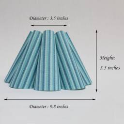 Handmade Lake Blue Striped Pleated Lampshade - Custom Sizes-89# - thumbnail 2