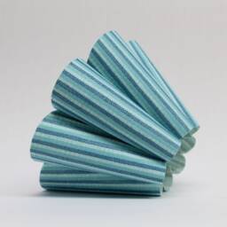 Handmade Lake Blue Striped Pleated Lampshade - Custom Sizes-89# - thumbnail 3