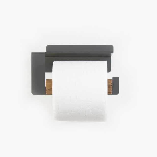 Elegant Toilet Paper Roll Holder With A Shelf/Tissue For Cellphones Wall Mount Decorative Metal Black Tp Rack Bathroom Decor - image 1