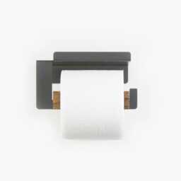 Elegant Toilet Paper Roll Holder With A Shelf/Tissue For Cellphones Wall Mount Decorative Metal Black Tp Rack Bathroom Decor
