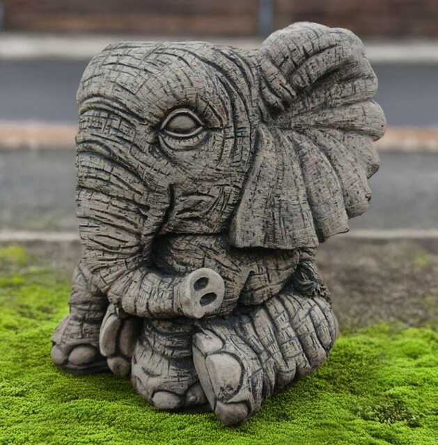 Stone Elephant Planter Statue Concrete Flower Pot Figurine Outdoor Plant Sculpture Cement Ornament Front Door Decoration Gift - image 1