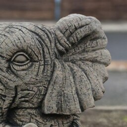 Stone Elephant Planter Statue Concrete Flower Pot Figurine Outdoor Plant Sculpture Cement Ornament Front Door Decoration Gift - thumbnail 3