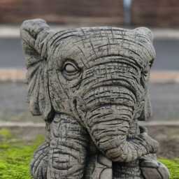 Stone Elephant Planter Statue Concrete Flower Pot Figurine Outdoor Plant Sculpture Cement Ornament Front Door Decoration Gift - thumbnail 2