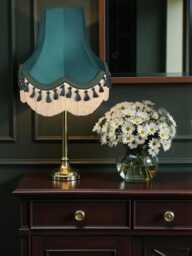 Traditional Dark Green Lampshade Handmade For Table & Floor Standard Lamps Shades, Wall Light Fixtures, Ceiling Pendant Fittings - thumbnail 1