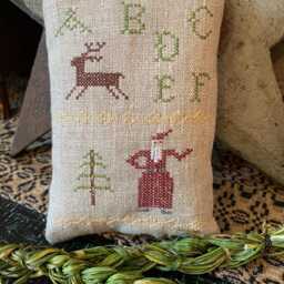 Cross Stitch Abcs Sampler Santa Pillow Tuck Primitive Bowl Filler - thumbnail 2