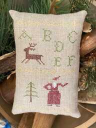 Cross Stitch Abcs Sampler Santa Pillow Tuck Primitive Bowl Filler - thumbnail 1
