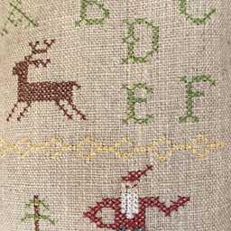 Cross Stitch Abcs Sampler Santa Pillow Tuck Primitive Bowl Filler - thumbnail 3