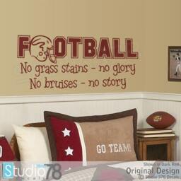 Football Wall Decal - Sports Nursery Decor No Grass Stains Glory - thumbnail 1