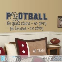 Football Wall Decal - Sports Nursery Decor No Grass Stains Glory - thumbnail 3