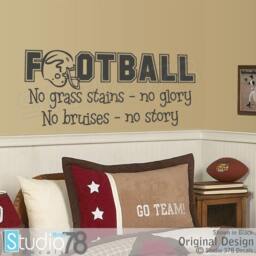 Football Wall Decal - Sports Nursery Decor No Grass Stains Glory - thumbnail 2