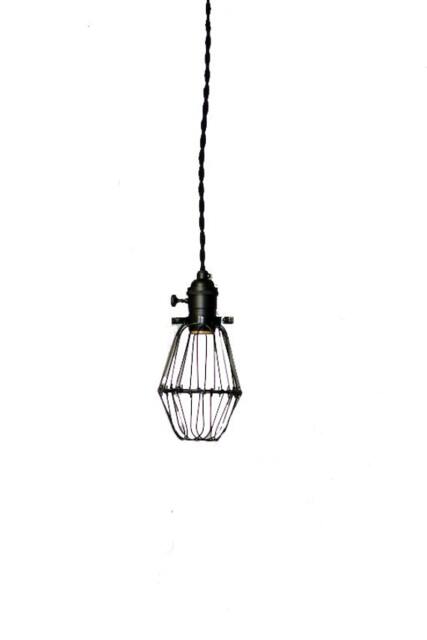 Blackout Simply Modern Bare Bulb Caged Edison Pendant Light in All Black - image 1