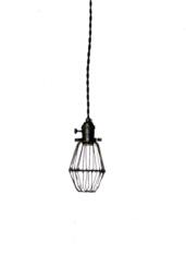 Blackout Simply Modern Bare Bulb Caged Edison Pendant Light in All Black - thumbnail 1