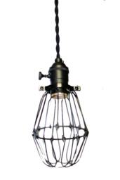 Blackout Simply Modern Bare Bulb Caged Edison Pendant Light in All Black - thumbnail 2