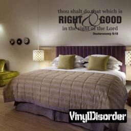 Thou Shalt Do That Which Is Right & Good in The Sight Of Lord - Vinyl Wall Decal Quotes Sticker Ct017Thoushaltviiet - thumbnail 1