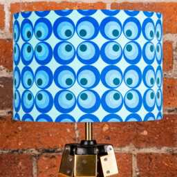 Blue Retro Lampshade - Handmade 70S Seventies Vintage Lamp Shade 25cm 30cm 35cm 40cm 45cm, Mid Century, Ceiling - thumbnail 3