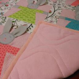 The Bunny Quilt Modern Baby Blanket, Ready To Ship - thumbnail 3