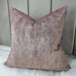 Shimmer Tum Lilac - Heather Mauve Cushion Cover Abstract Gold Painted Design New Home Luxury Designer Handmade Pillow - thumbnail 3