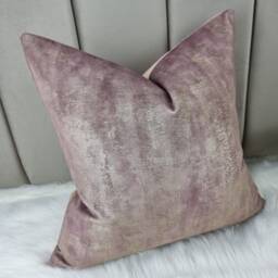 Shimmer Tum Lilac - Heather Mauve Cushion Cover Abstract Gold Painted Design New Home Luxury Designer Handmade Pillow