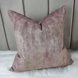Shimmer Tum Lilac - Heather Mauve Cushion Cover Abstract Gold Painted Design New Home Luxury Designer Handmade Pillow - thumbnail 2