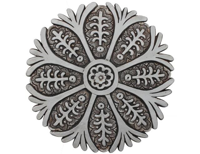 Wall Sculpture With Floral Cutout Design, Unique Ceramic Tile Mosaic, Collectible Pieces, Garden Decor, Suzani #3 30cm - image 1