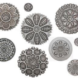 Wall Sculpture With Floral Cutout Design, Unique Ceramic Tile Mosaic, Collectible Pieces, Garden Decor, Suzani #3 30cm - thumbnail 3