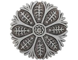 Wall Sculpture With Floral Cutout Design, Unique Ceramic Tile Mosaic, Collectible Pieces, Garden Decor, Suzani #3 30cm