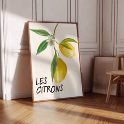 Lemon Print - Aesthetic Room Decor Minimalist Trendy Kitchen Prints Wall Art Dining Print Set - thumbnail 2