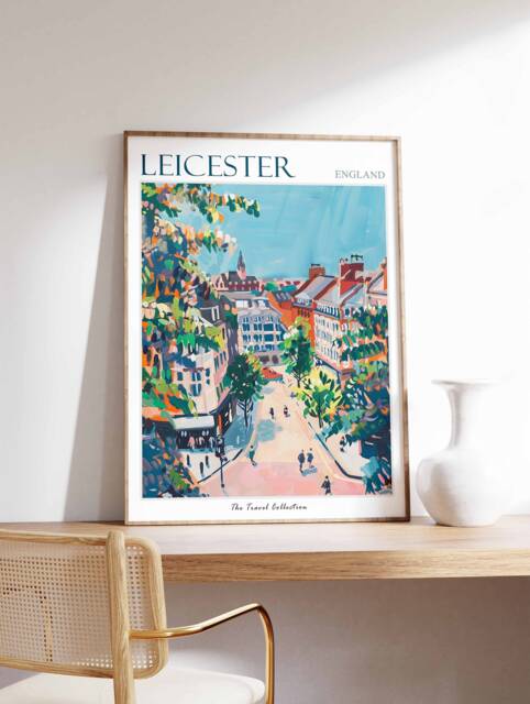 Leicester Travel Print Botanical British Wall Art - image 1