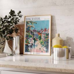 Leicester Travel Print Botanical British Wall Art - thumbnail 2