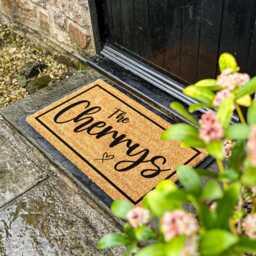 Custom Family Name Doormat With Heart, Personalized Established Mat, Wedding Engagement Gift, Housewarming Closing Unique - thumbnail 2