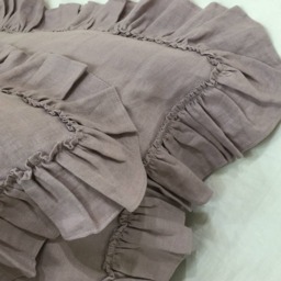 Linen Euro Sham Cover W. Country Ruffle Hem, Linen Euro Pillow Sham Covers, 12x16, 16x16, 18x18, 20x20, 24x24, 26x26 Or Custom Size - thumbnail 4