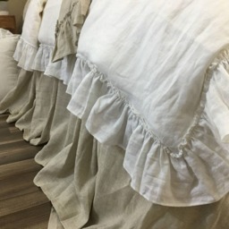 Linen Euro Sham Cover W. Country Ruffle Hem, Linen Euro Pillow Sham Covers, 12x16, 16x16, 18x18, 20x20, 24x24, 26x26 Or Custom Size - thumbnail 3