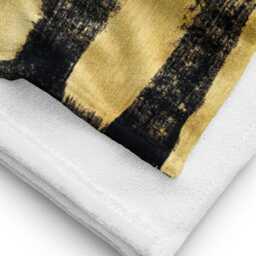 "Gold Patterned Beach Towel Abstract Art Bath Towel - 30""x60" - thumbnail 4