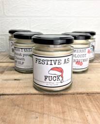 Rude Festive Soy Wax Candle - Christmas Novelty Gift - thumbnail 1