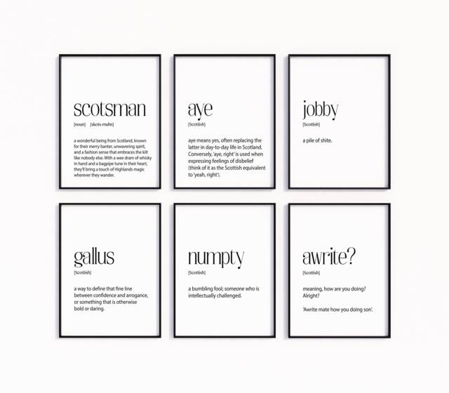 Scots-Inspired Gifts, Choose From 6 Charming Scottish Definitions & Capture The Essence Of Scotland's Scandi-Influenced Culture, Ship Fast