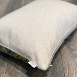 "Velvet Ikat Pillow Cover Yellow Vibes - Decorative Cushion For Sofa Or Bed - 16""x16" - thumbnail 3
