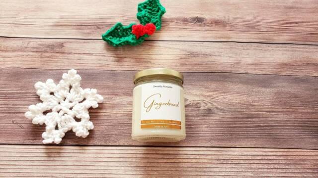 Gingerbread - Cookie Scented Candle Soy Wax Home Decor Hand Poured Holiday Themed Christmas - image 1