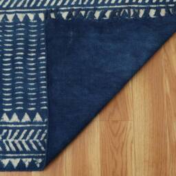 Indian Cotton Runner Rug Indigo Dabu Print, Custom Size - thumbnail 4