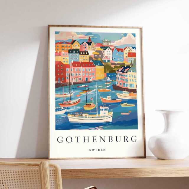 Gothenburg Sweden Print Scandinavian Cityscape Travel Art - image 1