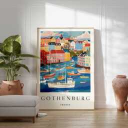 Gothenburg Sweden Print Scandinavian Cityscape Travel Art - thumbnail 2