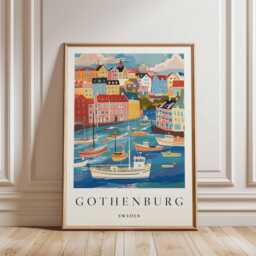 Gothenburg Sweden Print Scandinavian Cityscape Travel Art - thumbnail 3