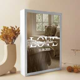 Personalized Anniversary Led Light Box, Custom Couple Name Date Lamp - thumbnail 2