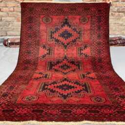 3x4 Khal Mohammedi Bukhara Afghan Handmade Rug, Bokhara Red Turkmen Oriental Geometric Livingroom, D??cor Office Area Rug - thumbnail 2