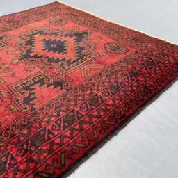 3x4 Khal Mohammedi Bukhara Afghan Handmade Rug, Bokhara Red Turkmen Oriental Geometric Livingroom, D??cor Office Area Rug - thumbnail 3