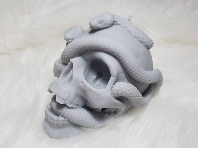Snake Skull Candle Custom Scent & Color, Soy Wax, Witchcraft Candle - image 1