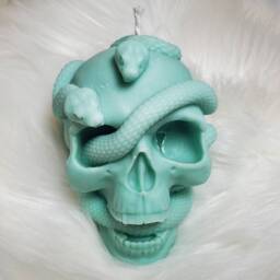 Snake Skull Candle Custom Scent & Color, Soy Wax, Witchcraft Candle - thumbnail 2