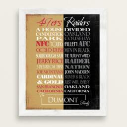 San Francisco 49Ers/Oakland Raiders House Divided Print Or Canvas. Basement Bar. Decor. Gift For Husband. Fan - thumbnail 3