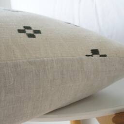 Green Tribal Hemp Hand Woven Natural Dye Color Hmong Lumbar Pillow Cover - thumbnail 4